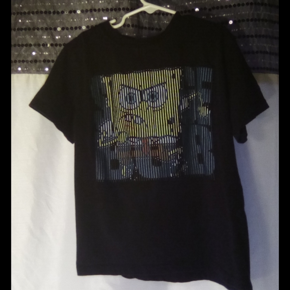 A black SpongeBob shirt